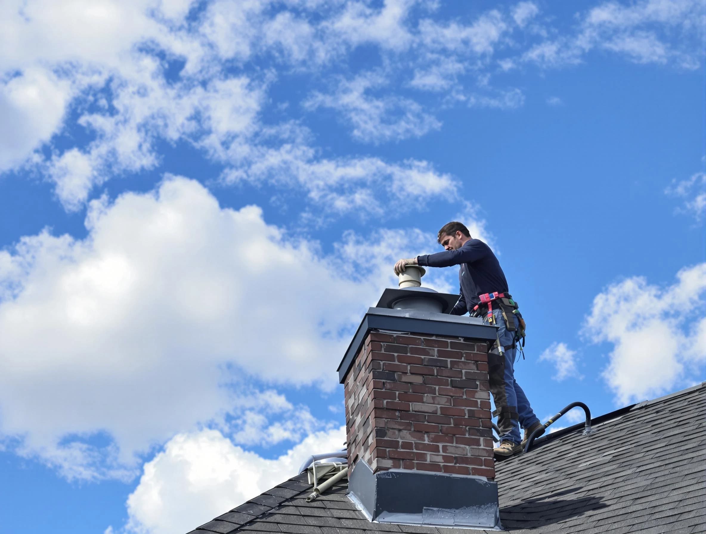 Tucker Chimney Sweep installing a sturdy chimney cap in Tucker, GA