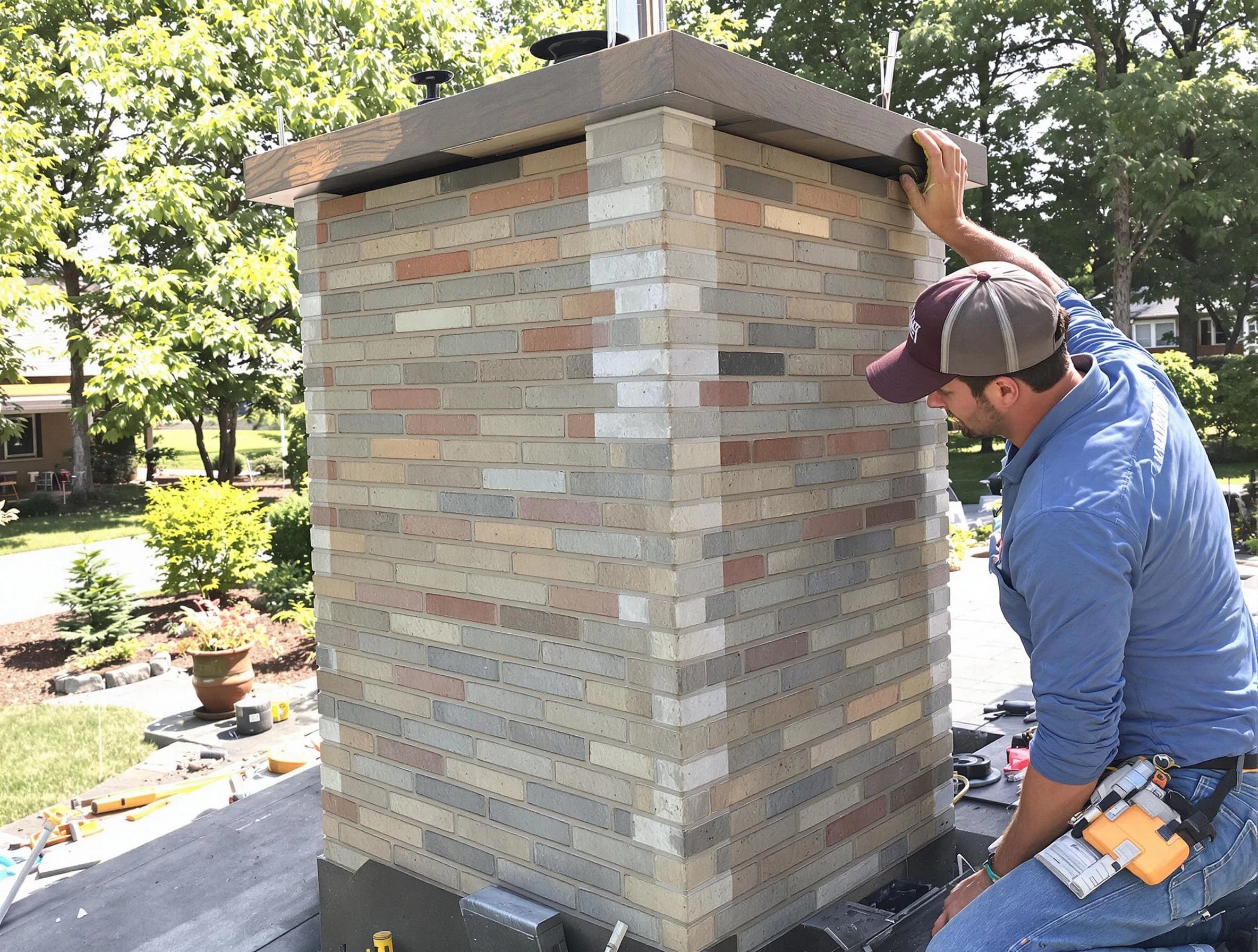 Tucker Chimney Sweep completing a modern chimney remodel in Tucker, GA