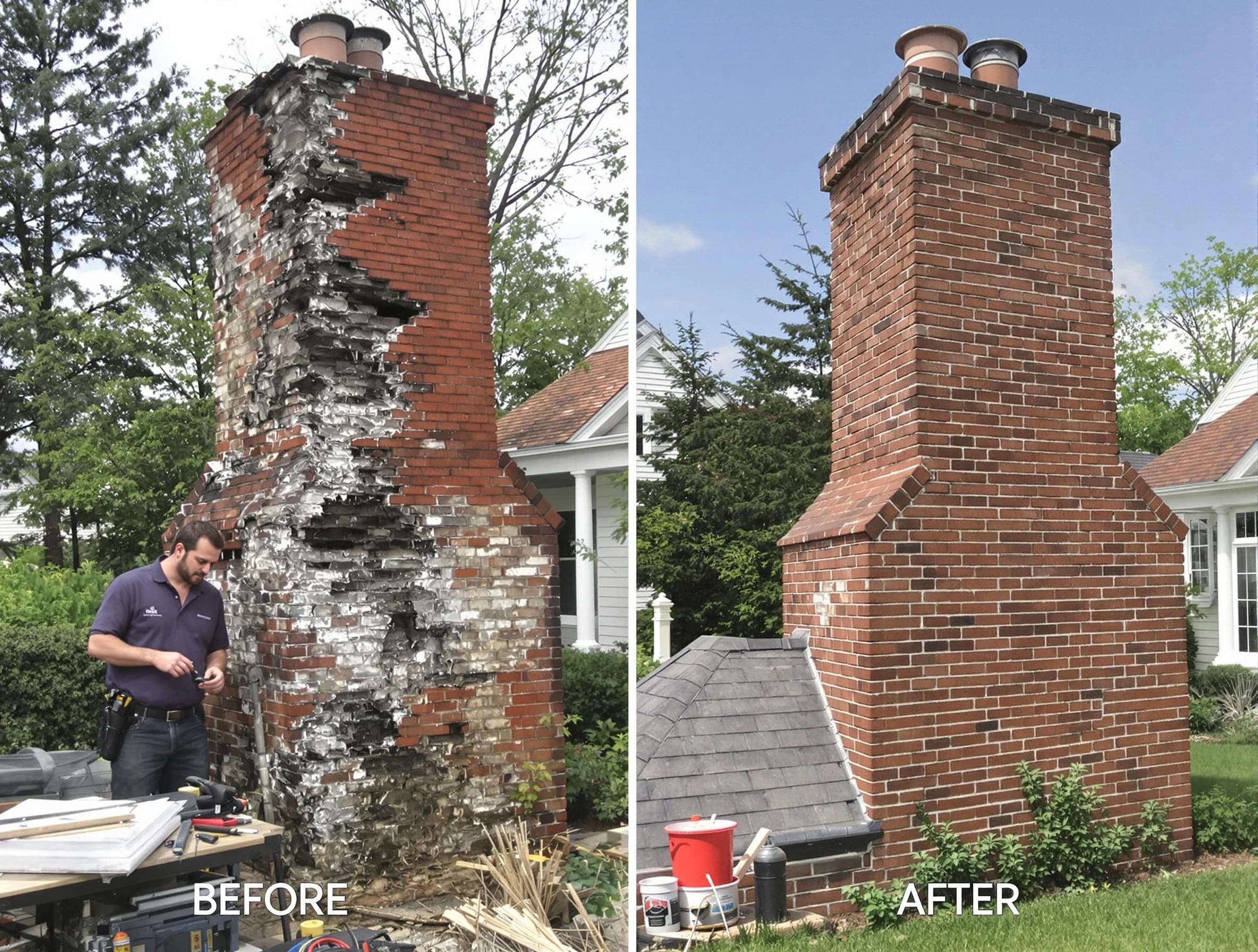 Tucker Chimney Sweep performing a full chimney restoration in Tucker, GA