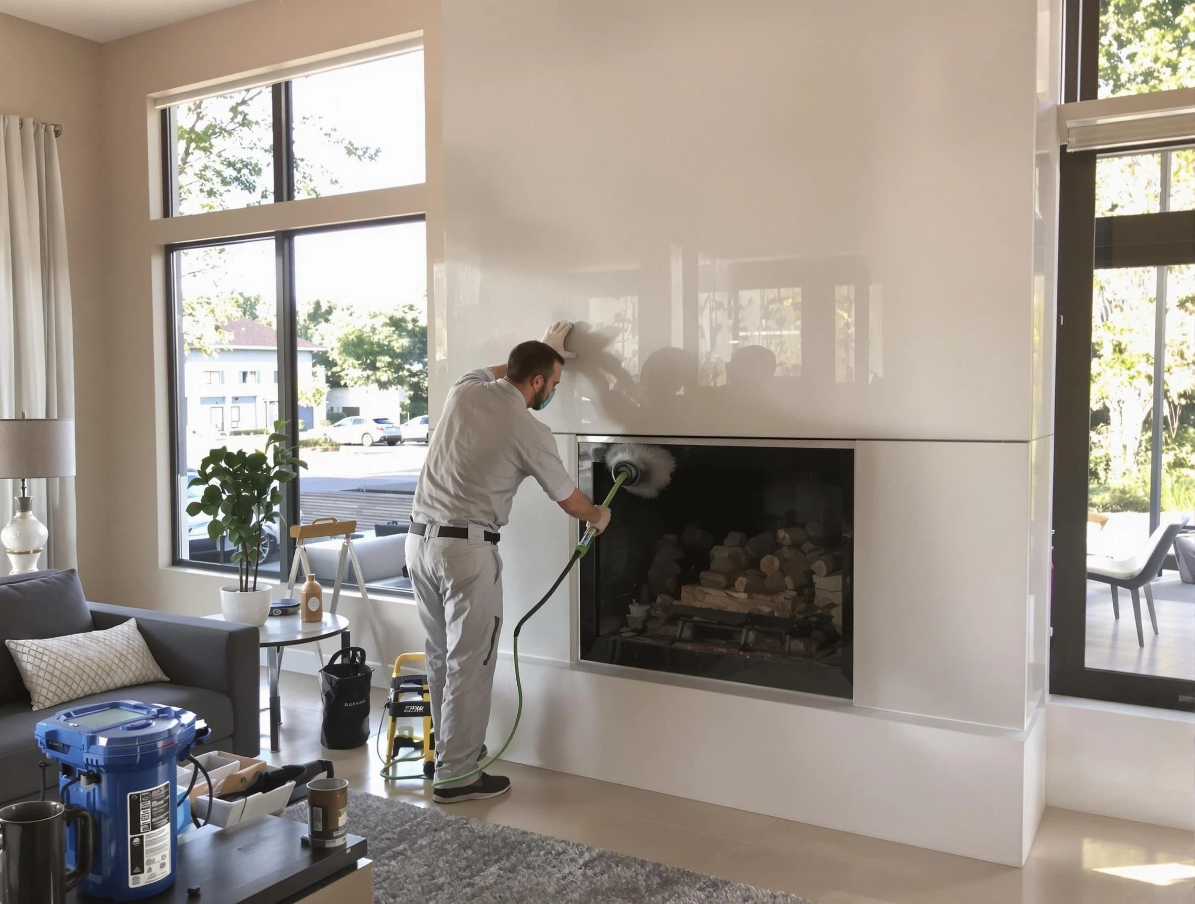 Tucker Chimney Sweep performing thorough soot removal in Tucker, GA