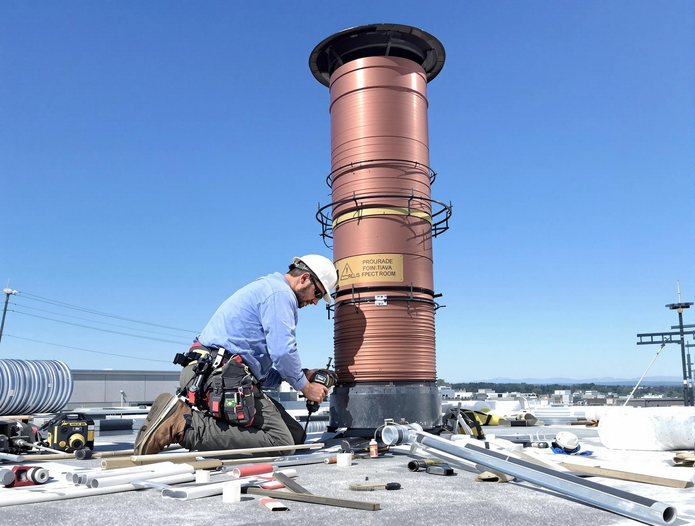 Installed chimney liner by Tucker Chimney Sweep in Tucker, GA
