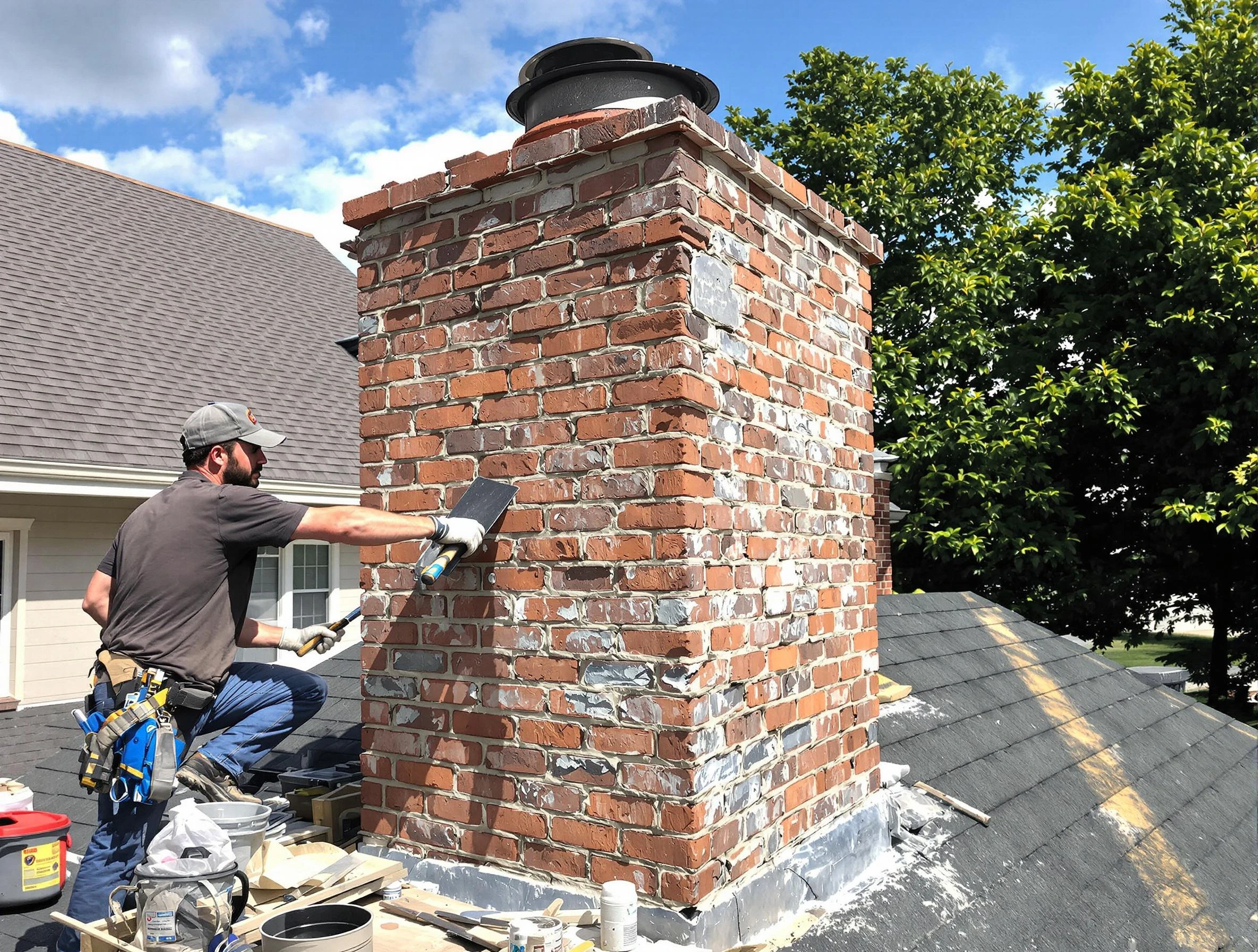 Completed chimney rebuild by Tucker Chimney Sweep in Tucker, GA