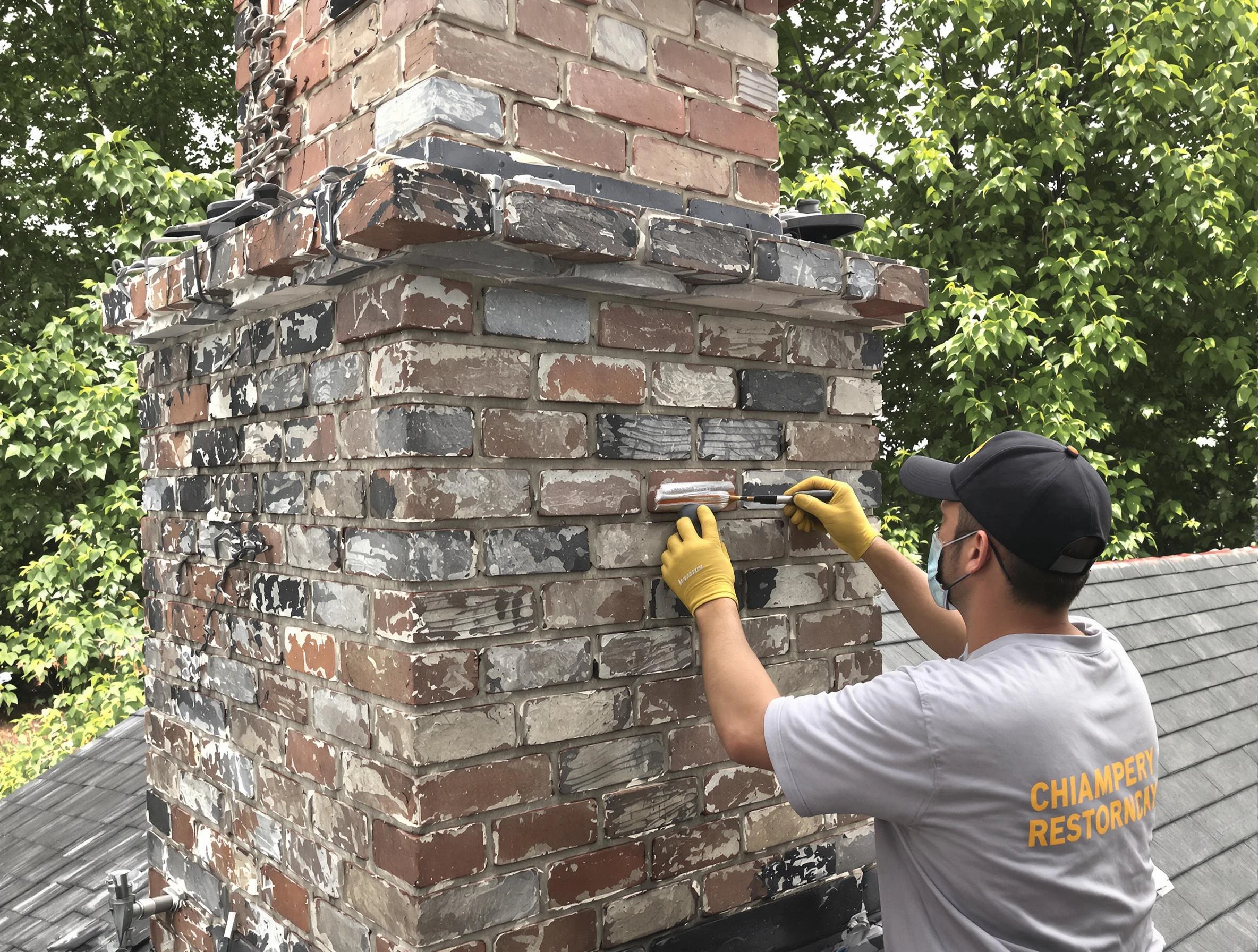 In-progress chimney restoration by Tucker Chimney Sweep in Tucker, GA