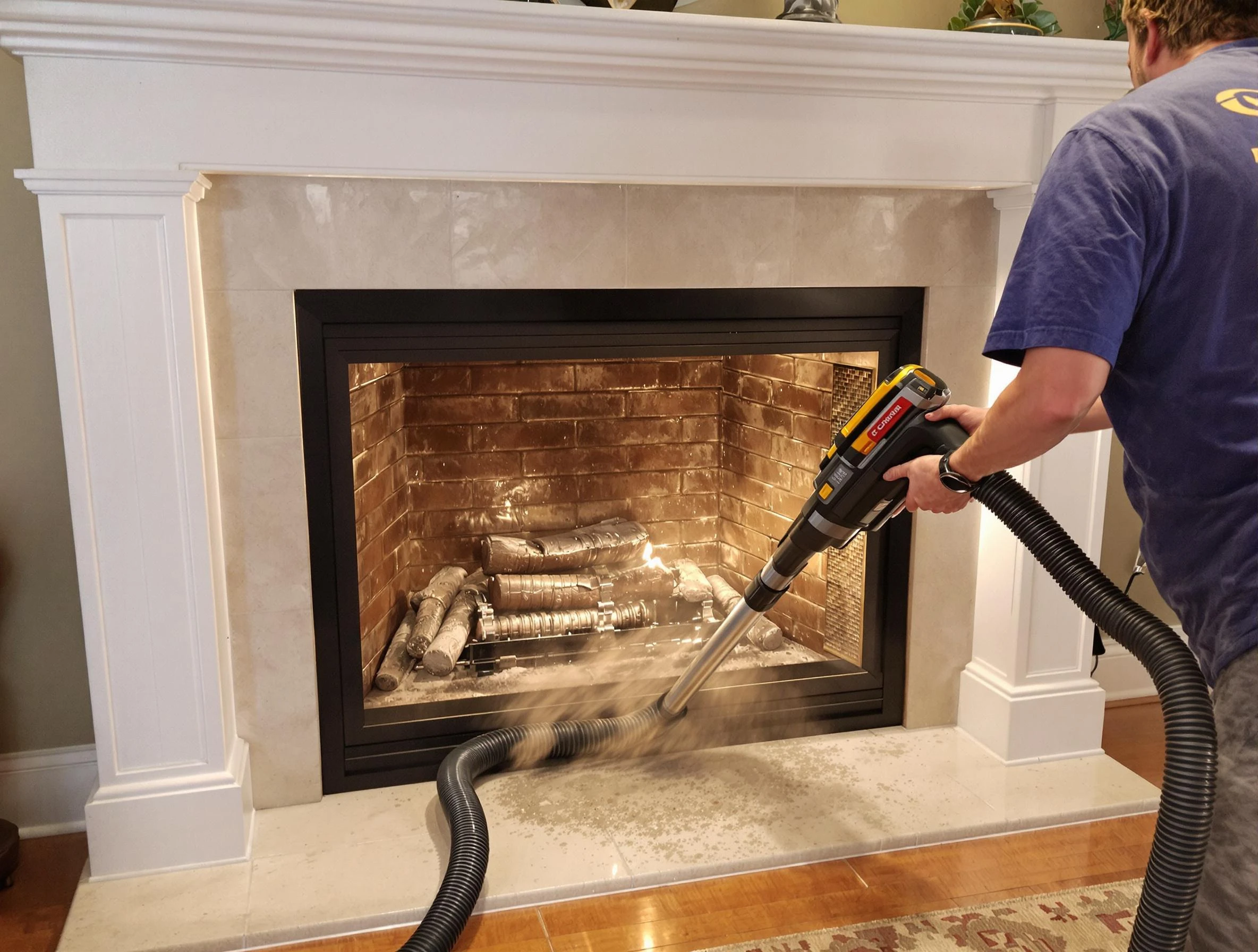 Fireplace cleaning performed by Tucker Chimney Sweep in Tucker, GA