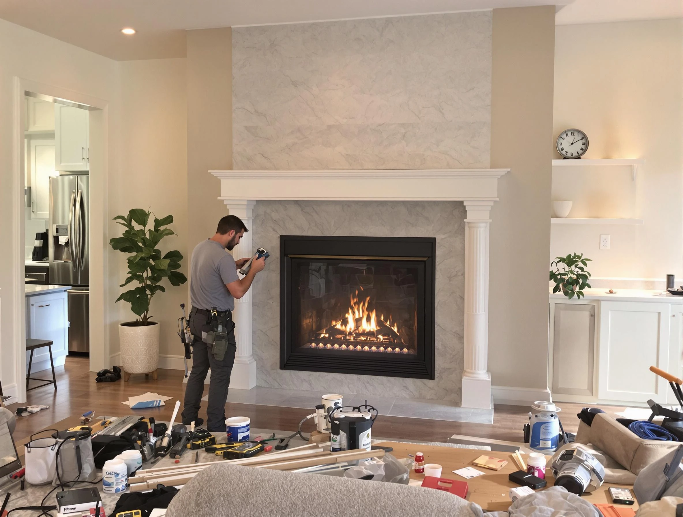 Newly installed fireplace by Tucker Chimney Sweep in Tucker, GA