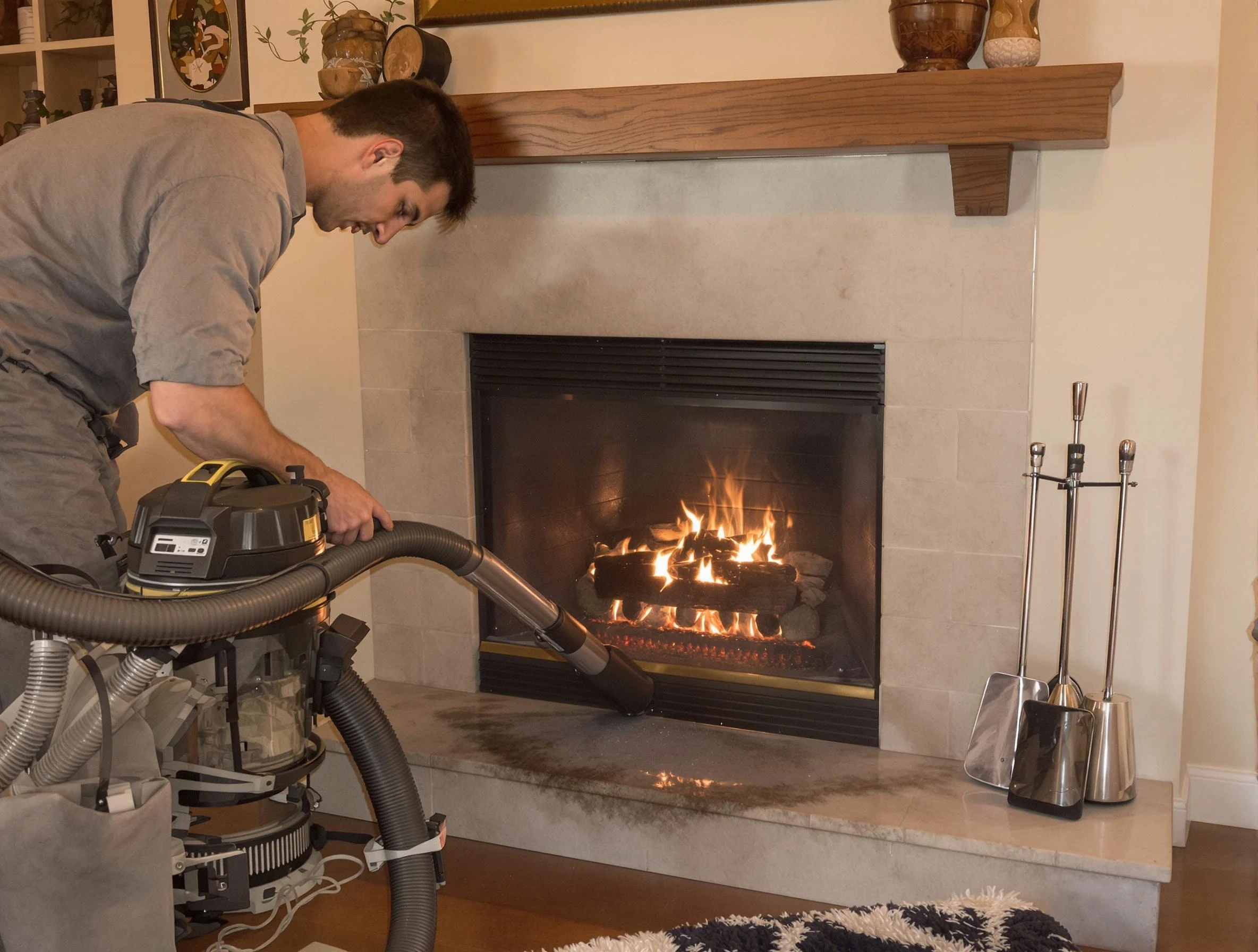 Routine fireplace upkeep by Tucker Chimney Sweep in Tucker, GA