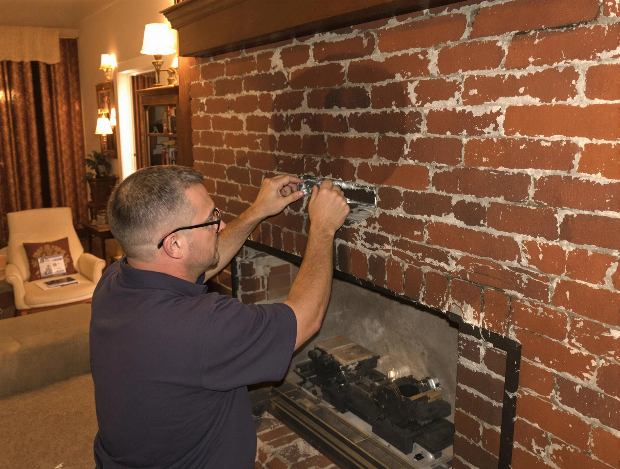 Tucker Chimney Sweep expert fixing a fireplace in Tucker, GA